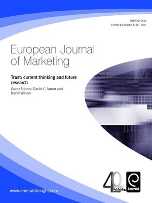 cover image of European Journal of Marketing, Volume 41, Issue 9 & 10